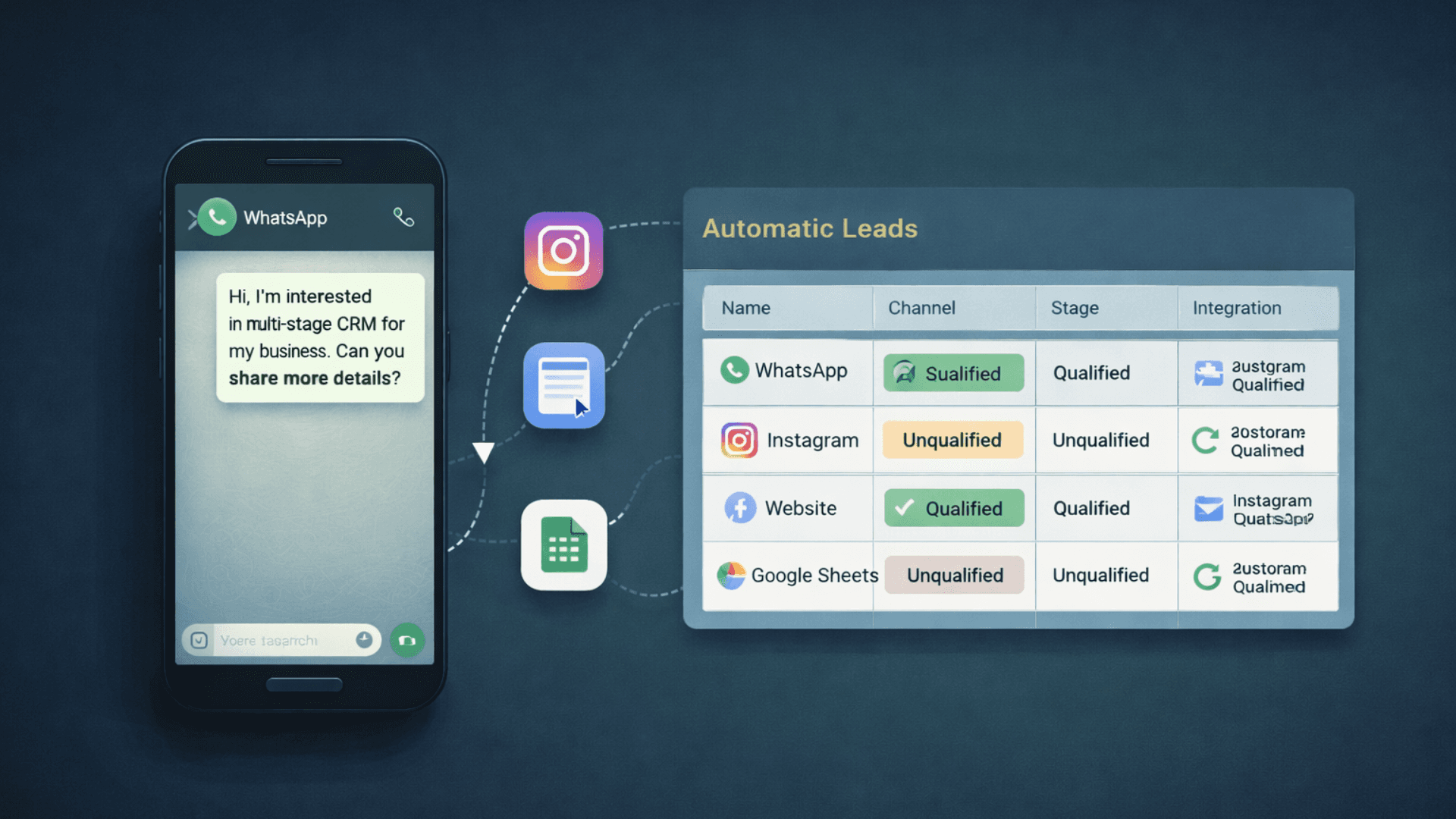 Lead capture sources flowing into LeadBuddie CRM