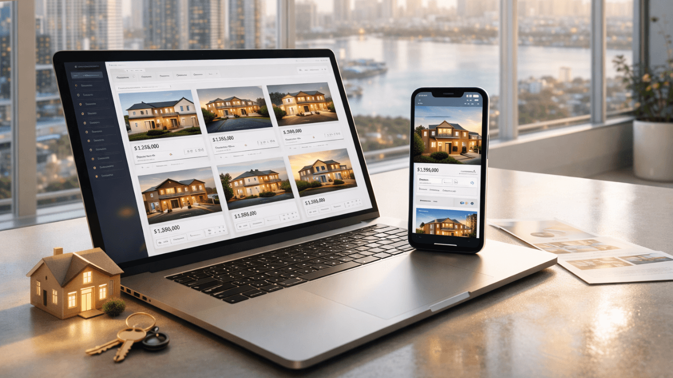 Property website and enquiry dashboard flow